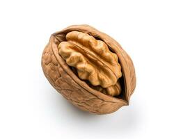 Photo of Walnut isolated on white background. Generative AI