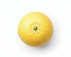 Photo of Yuzu isolated on white background. Generative AI