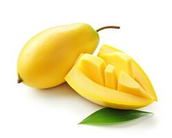 Photo of White mango, Jack isolated on white background. Generative AI