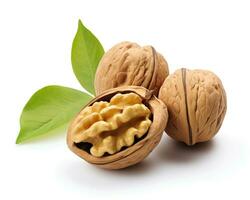 Photo of Walnut isolated on white background. Generative AI