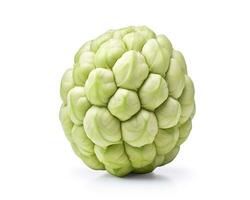 Photo of Sugar apple isolated on white background. Generative AI