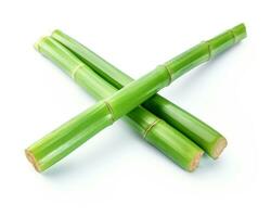 Photo of Sugarcane isolated on white background. Generative AI