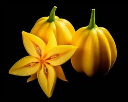 Photo of Starfruit isolated on white background. Generative AI