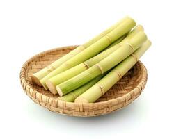 Photo of Sugarcane isolated on white background. Generative AI