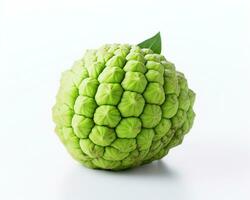 Photo of Sugar apple isolated on white background. Generative AI