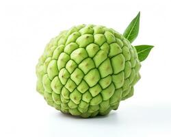 Photo of Sugar apple isolated on white background. Generative AI