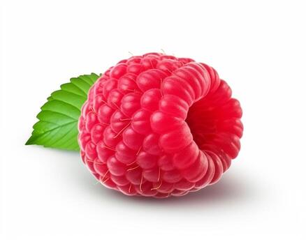 Photo of Raspberry isolated on white background. Generative AI
