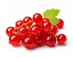 Photo of Red currant isolated on white background. Generative AI