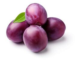 Photo of Plum isolated on white background. Generative AI