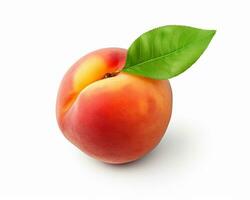 Photo of Peach isolated on white background. Generative AI