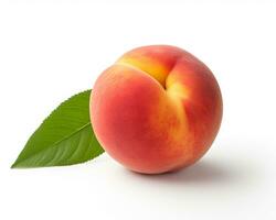 Photo of Peach isolated on white background. Generative AI