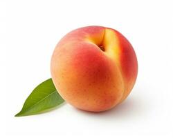 Photo of Peach isolated on white background. Generative AI