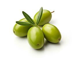 Photo of Olive isolated on white background. Generative AI