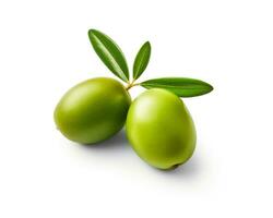 Photo of Olive isolated on white background. Generative AI