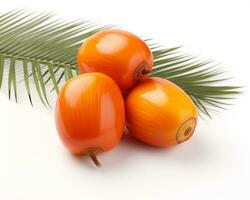 Photo of Palm fruit isolated on white background. Generative AI