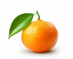 Photo of Mandarin isolated on white background. Generative AI