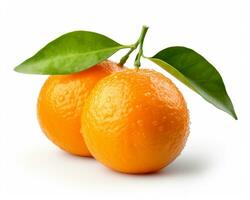 Photo of Mandarin isolated on white background. Generative AI