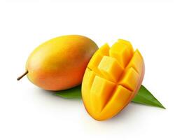Photo of Mango isolated on white background. Generative AI