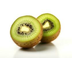 Photo of Kiwifruit isolated on white background. Generative AI