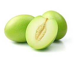 Photo of Honeydew isolated on white background. Generative AI