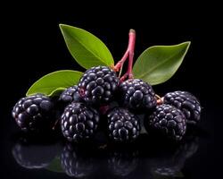 Photo of Honeyberry isolated on white background. Generative AI