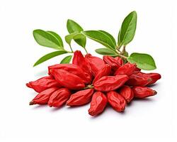 Photo of Goji berry isolated on white background. Generative AI