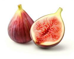 Photo of Fig isolated on white background. Generative AI