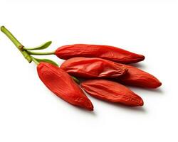 Photo of Goji berry isolated on white background. Generative AI