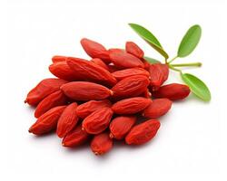 Photo of Goji berry isolated on white background. Generative AI