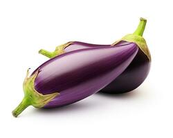 Photo of Eggplant isolated on white background. Generative AI