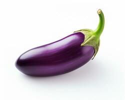 Photo of Eggplant isolated on white background. Generative AI