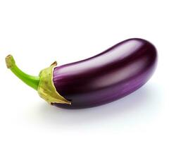 Photo of Eggplant isolated on white background. Generative AI