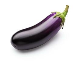 Photo of Eggplant isolated on white background. Generative AI