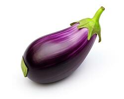 Photo of Eggplant isolated on white background. Generative AI