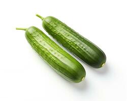 Photo of Cucumber isolated on white background. Generative AI