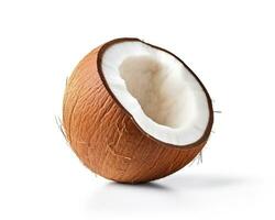 Photo of Coconut isolated on white background. Generative AI