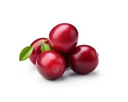 Photo of Cranberry isolated on white background. Generative AI