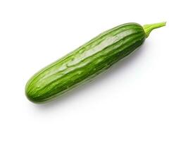 Photo of Cucumber isolated on white background. Generative AI