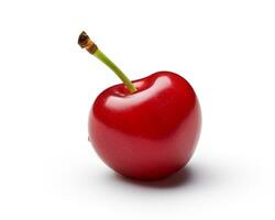 Photo of Cherry isolated on white background. Generative AI