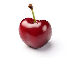 Photo of Cherry isolated on white background. Generative AI
