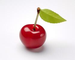 Photo of Cherry isolated on white background. Generative AI