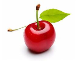 Photo of Cherry isolated on white background. Generative AI