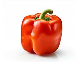 Photo of Bell pepper isolated on white background. Generative AI