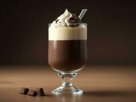 Chocolate Dessert In Glass. Generative Ai photo