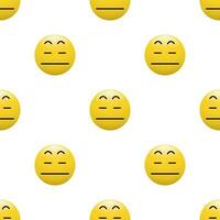 Yellow Head emoticon icon with Facial expressions, Seamless pattern on white background. vector