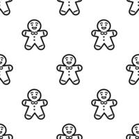 Gingerbread seamless pattern on white background. vector