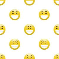 Yellow Head emoticon icon with Facial expressions, Seamless pattern on white background. vector