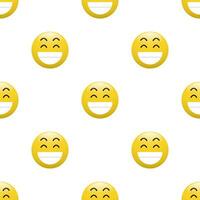 Yellow Head emoticon icon with Facial expressions, Seamless pattern on white background. vector