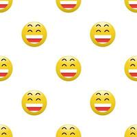 Yellow Head emoticon icon with Facial expressions, Seamless pattern on white background. vector
