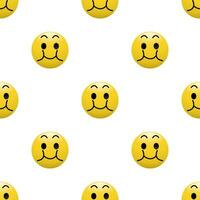 Yellow Head emoticon icon with Facial expressions, Seamless pattern on white background. vector